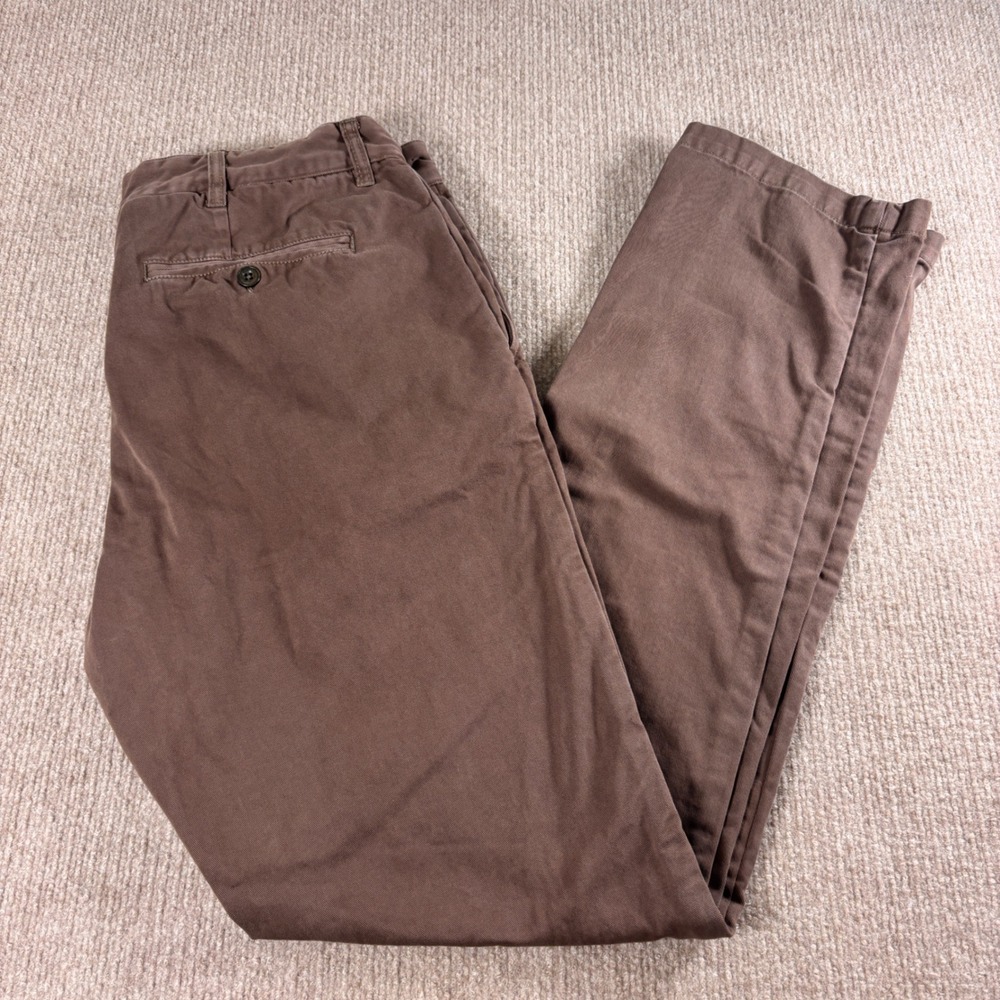 Taylor Stitch Brown Slim Fit Cotton The Foundation Pants Men's Size 34x33 EUC